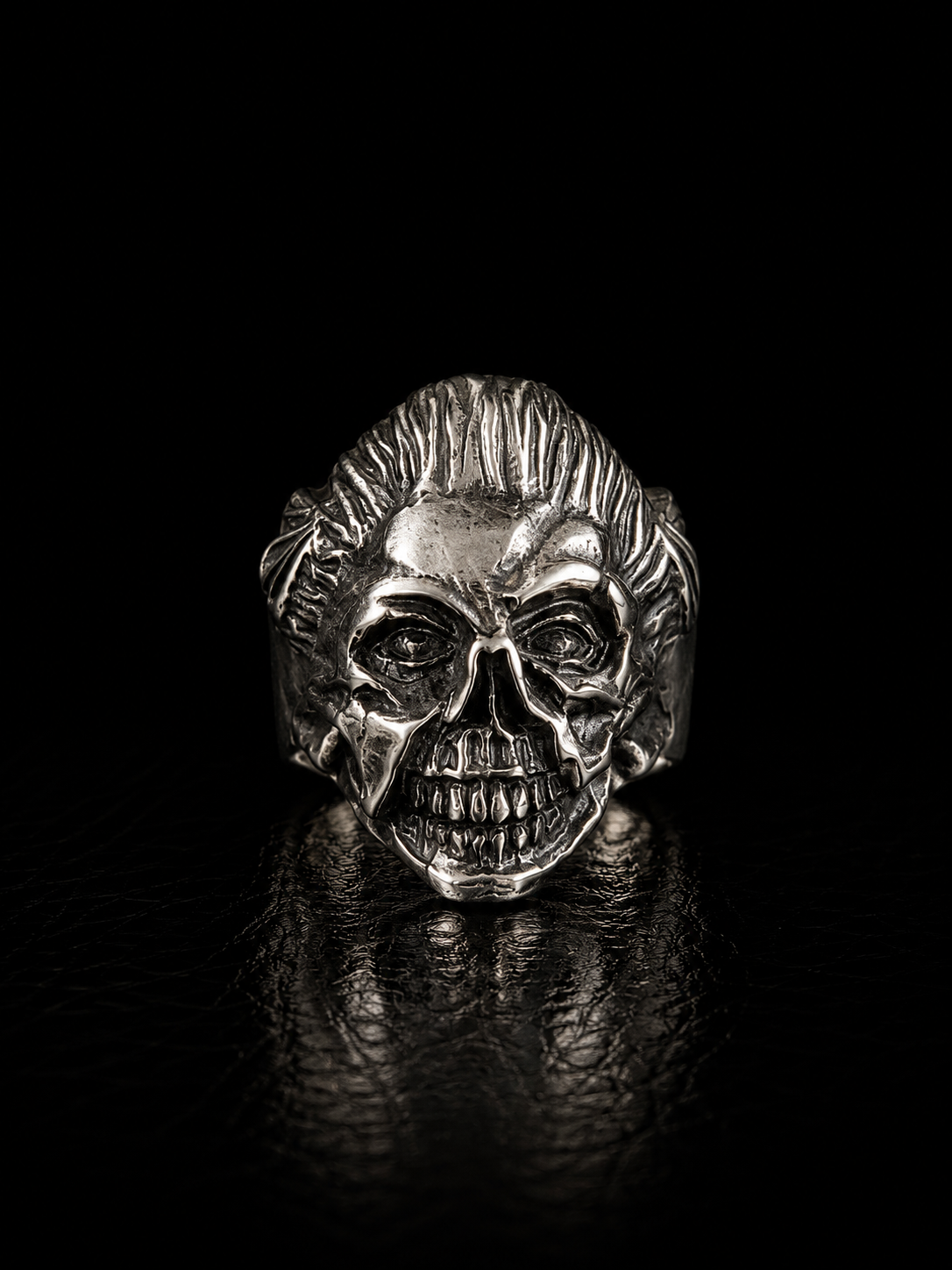 Half Skull Face Stainless Steel Ring