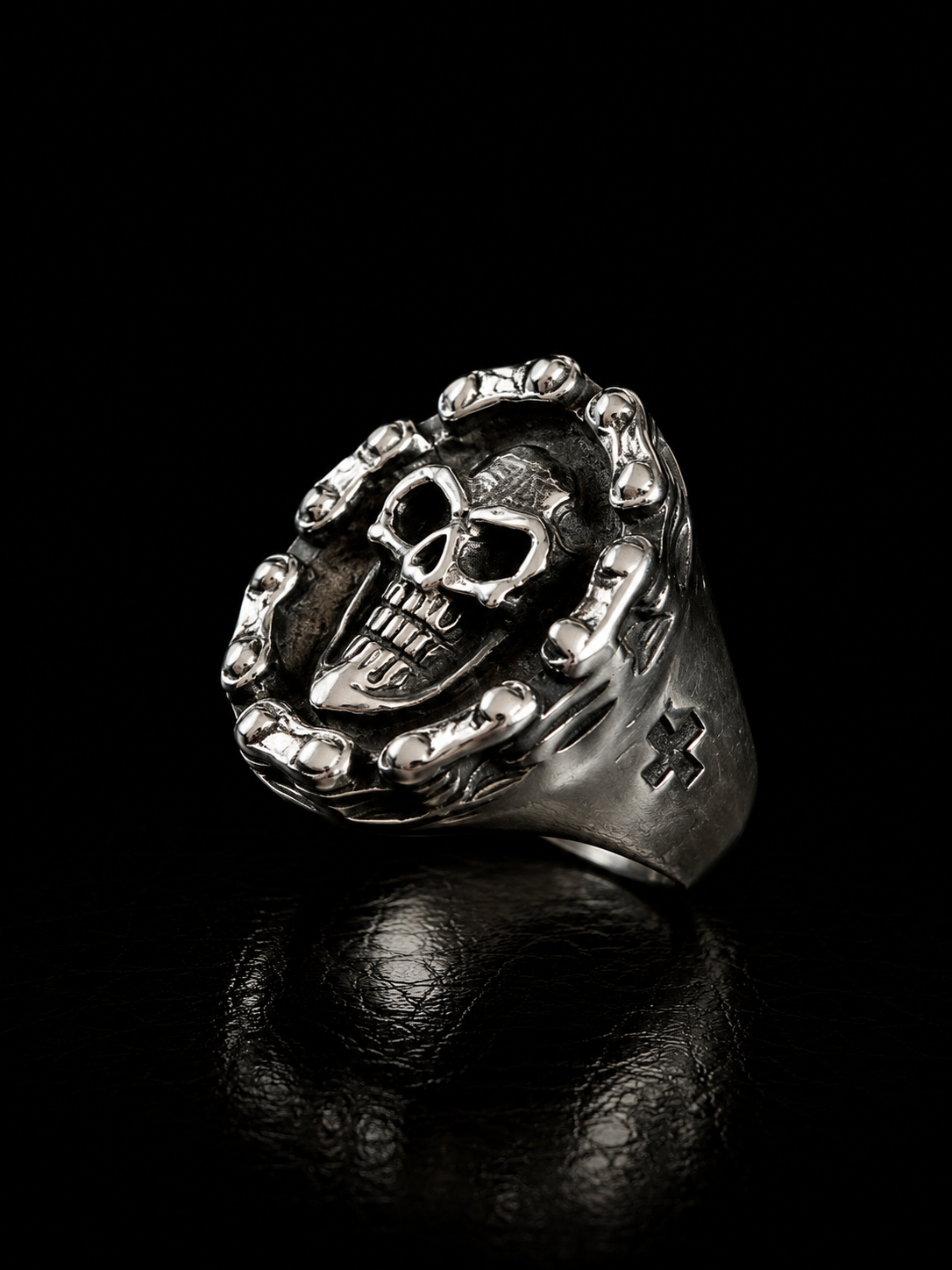 Studded Skull Stainless Steel Ring