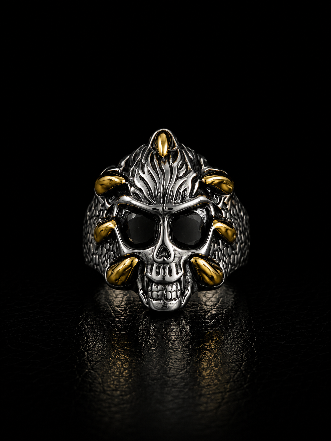 Spiked Skull Stainless Steel Ring