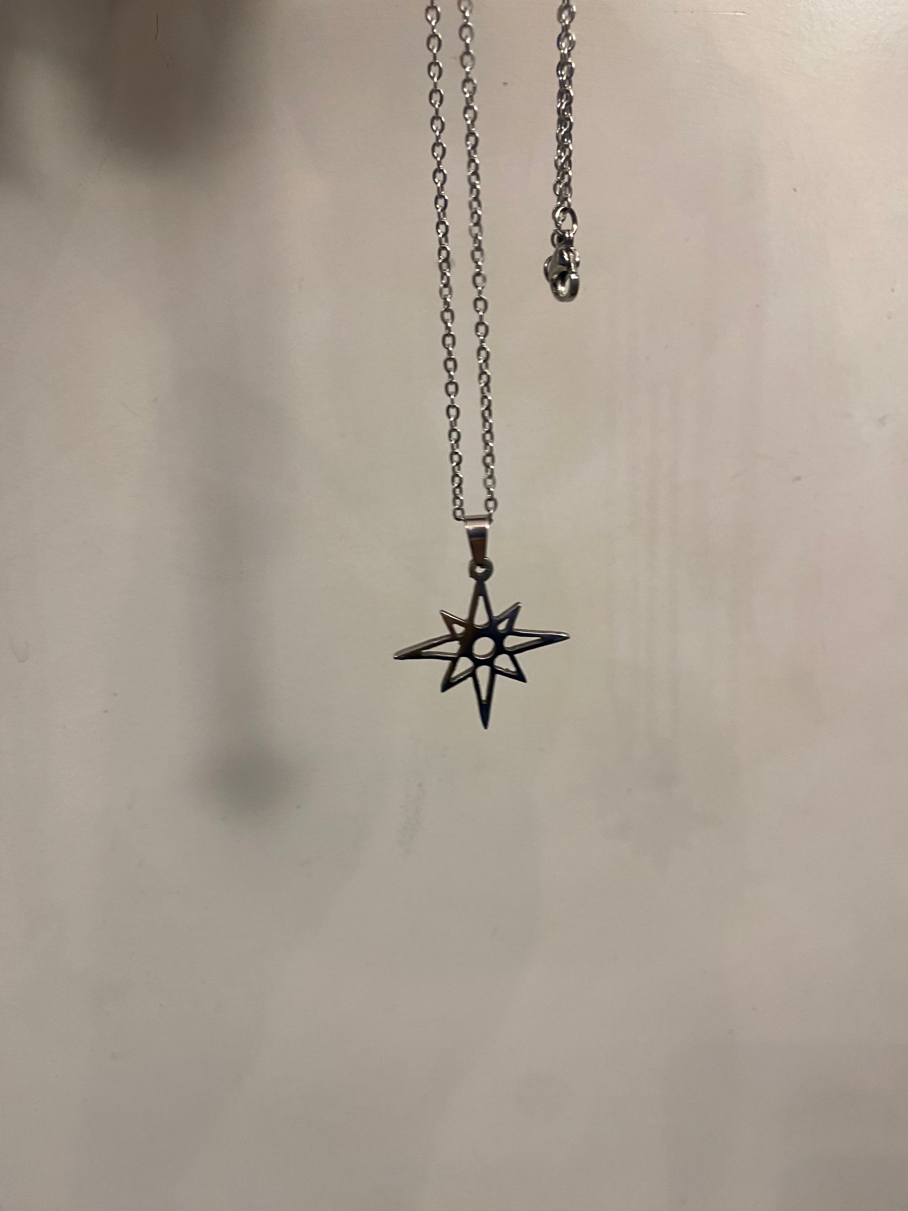 Stainless Steel Starburst Pendant Necklace (Buy 2 get 1 free)