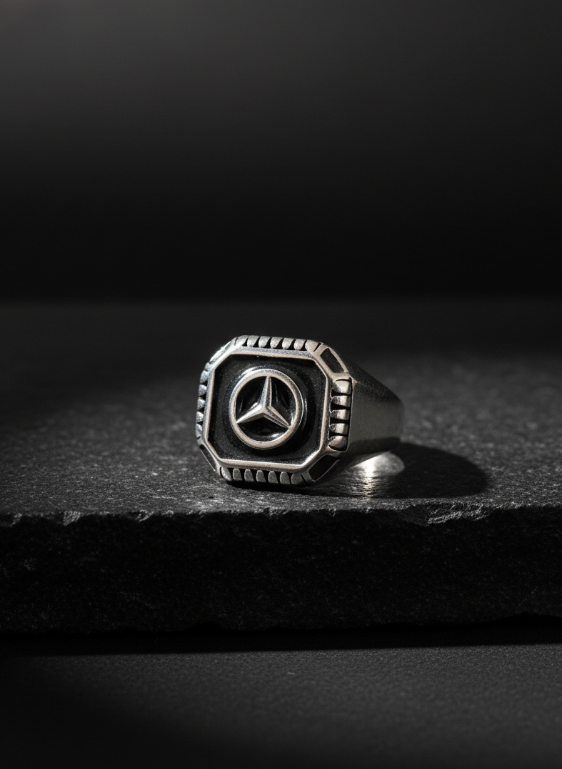 Mercedes stainless ring