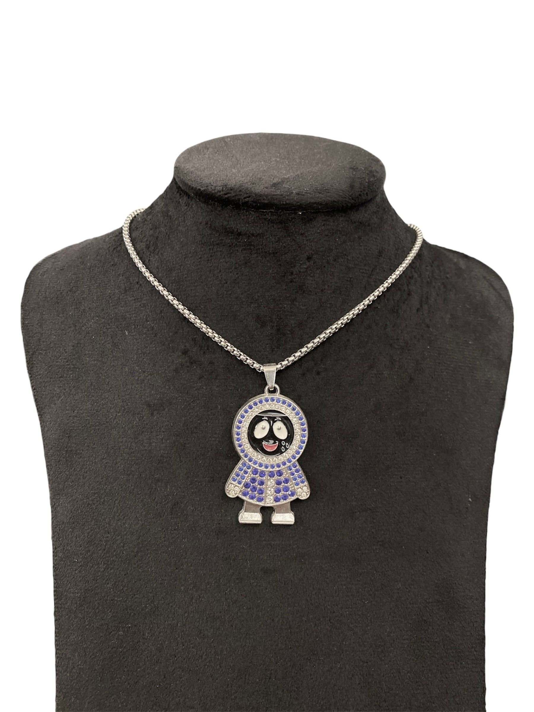 Blue Iced Character Necklace