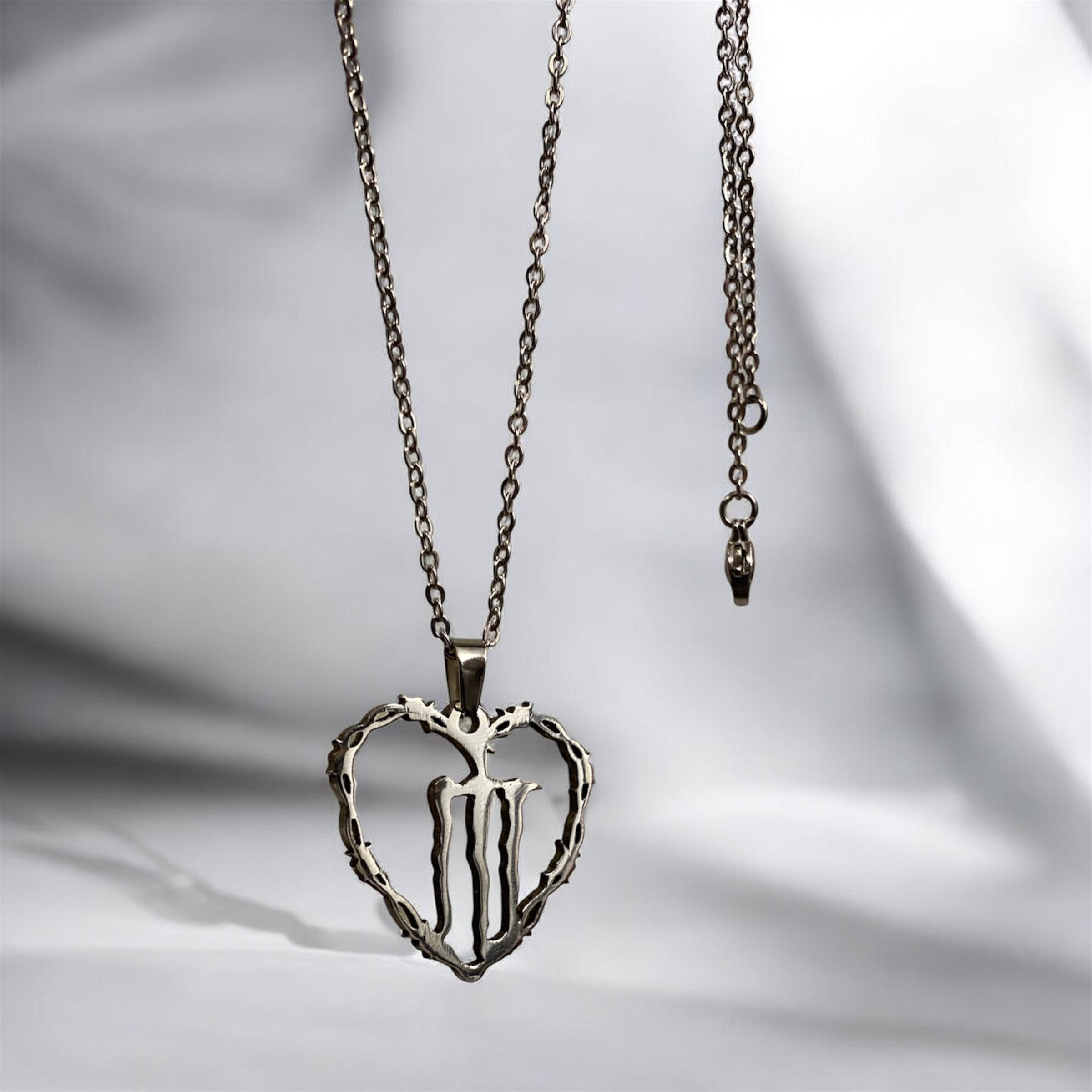 Stainless Steel Monster Heart Pendant Necklace (Buy 2 get 1 free)