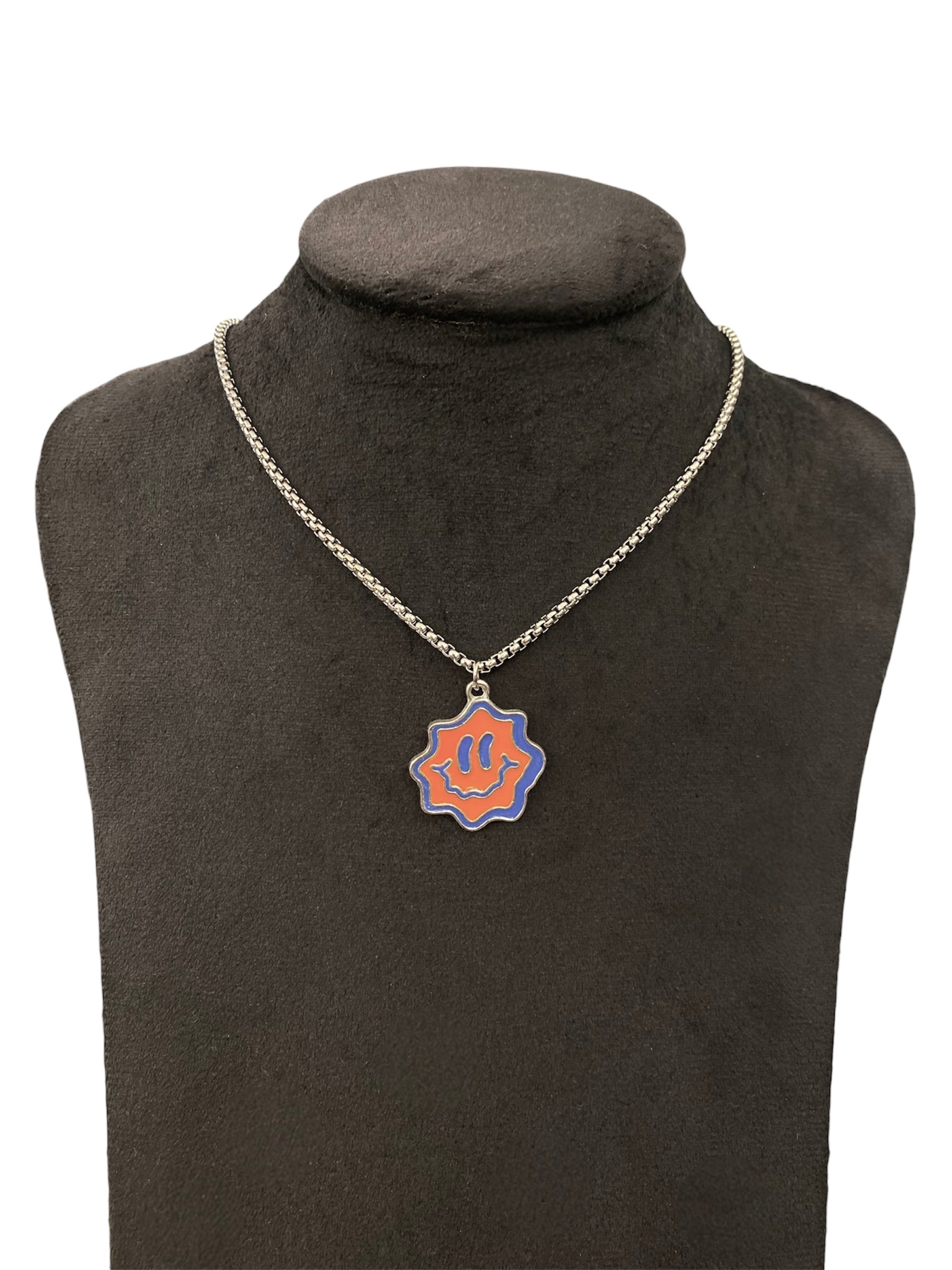 Orange smiley necklace