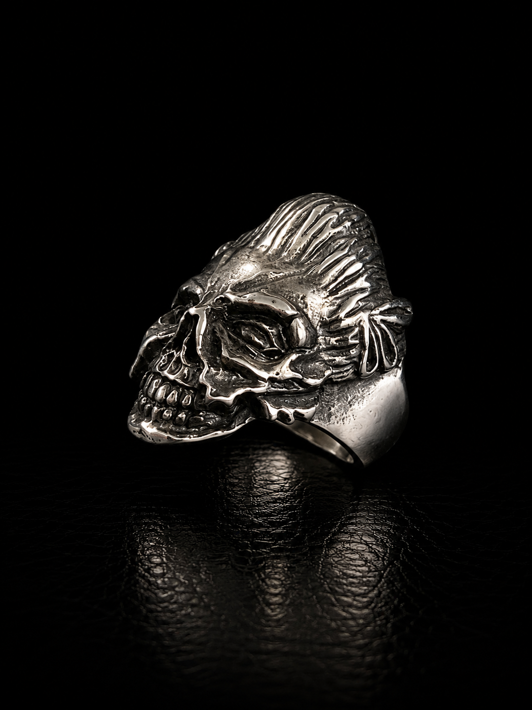 Half Skull Face Stainless Steel Ring