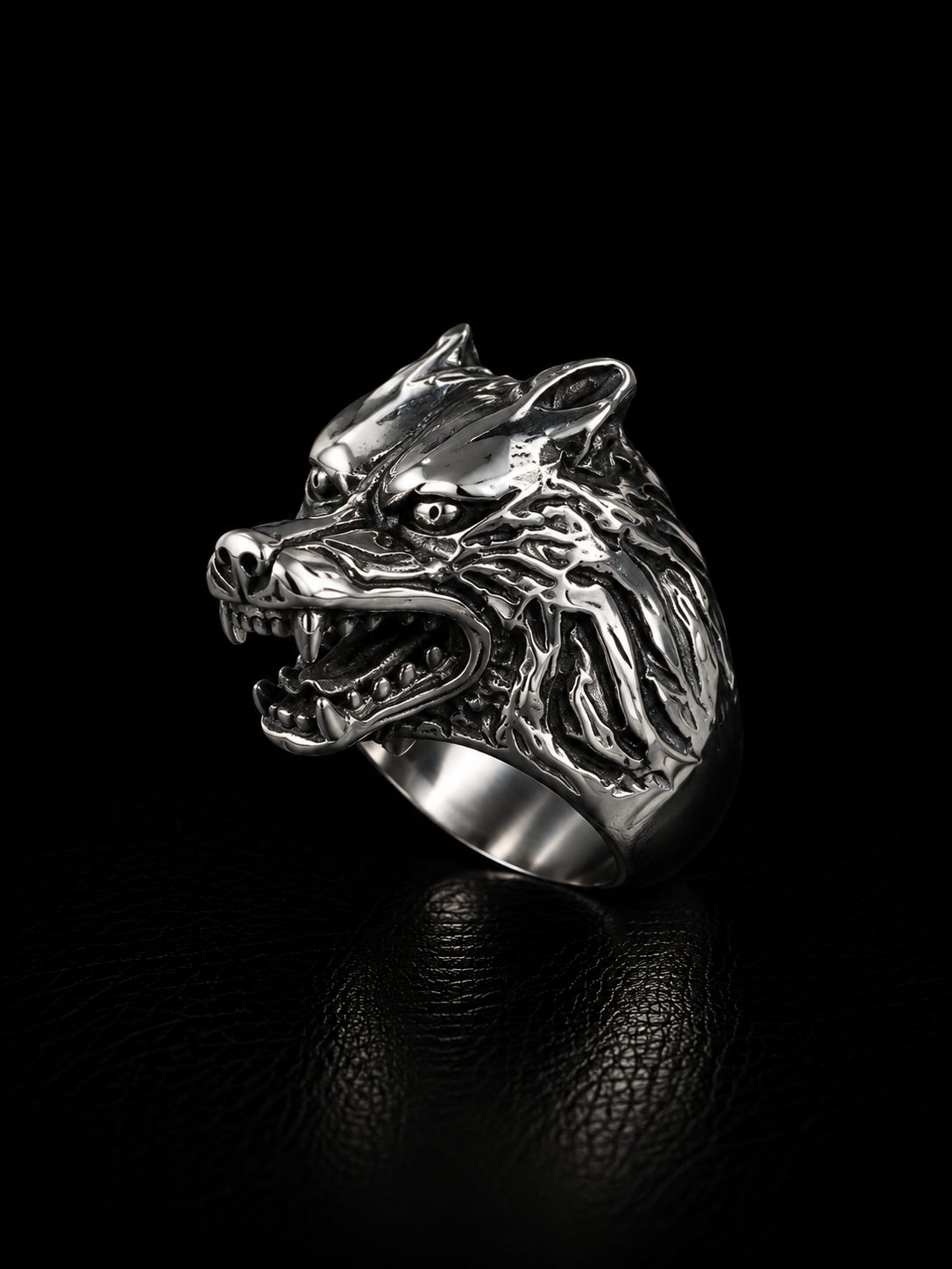 Wolf Stainless Steel Ring