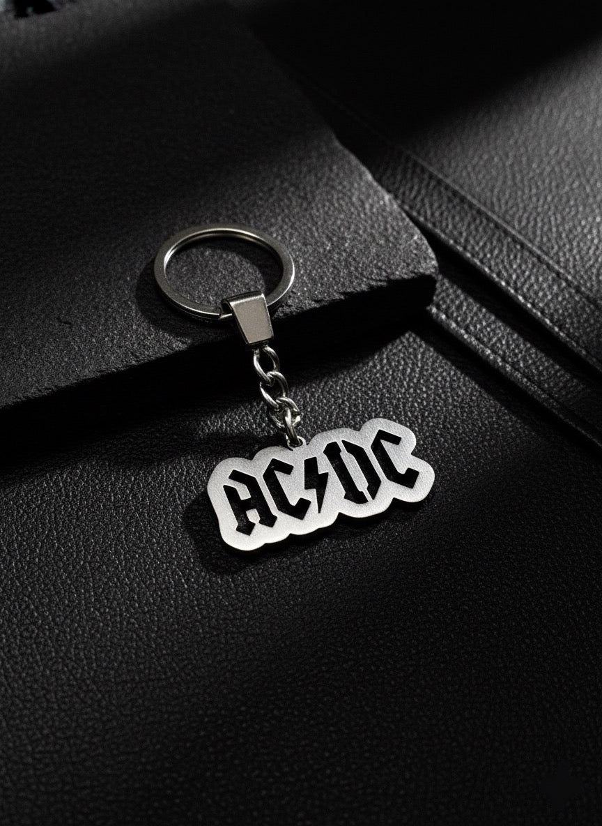 Stainless steel ACDC keychain