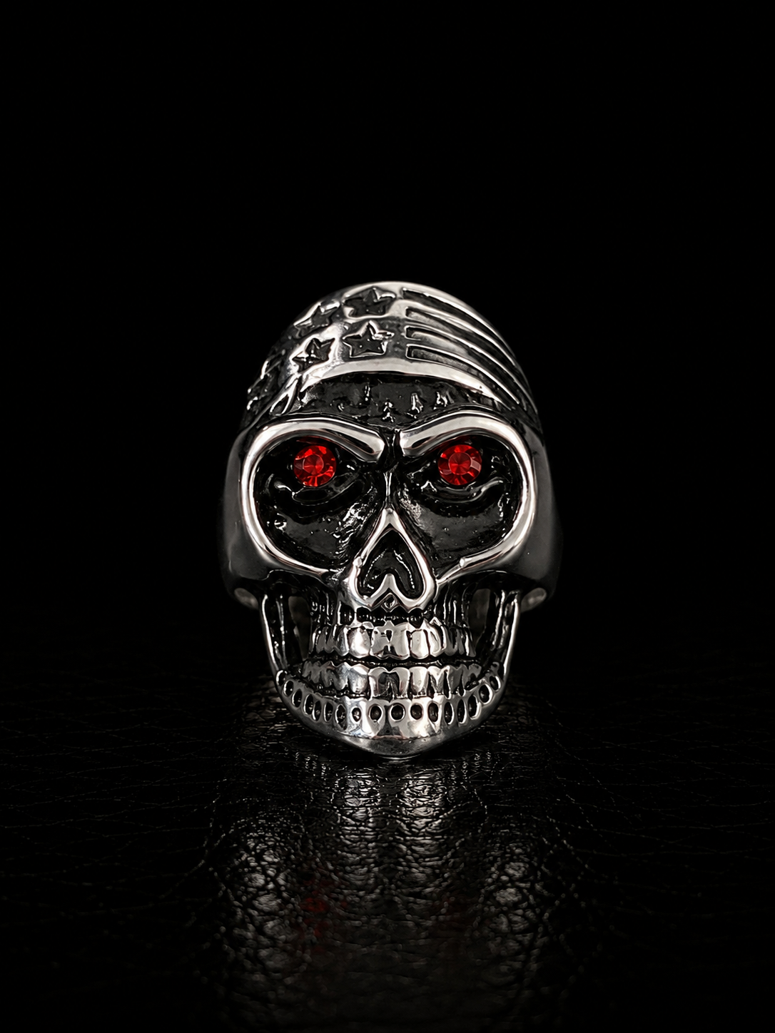 Patriot Skull Stainless Steel Ring