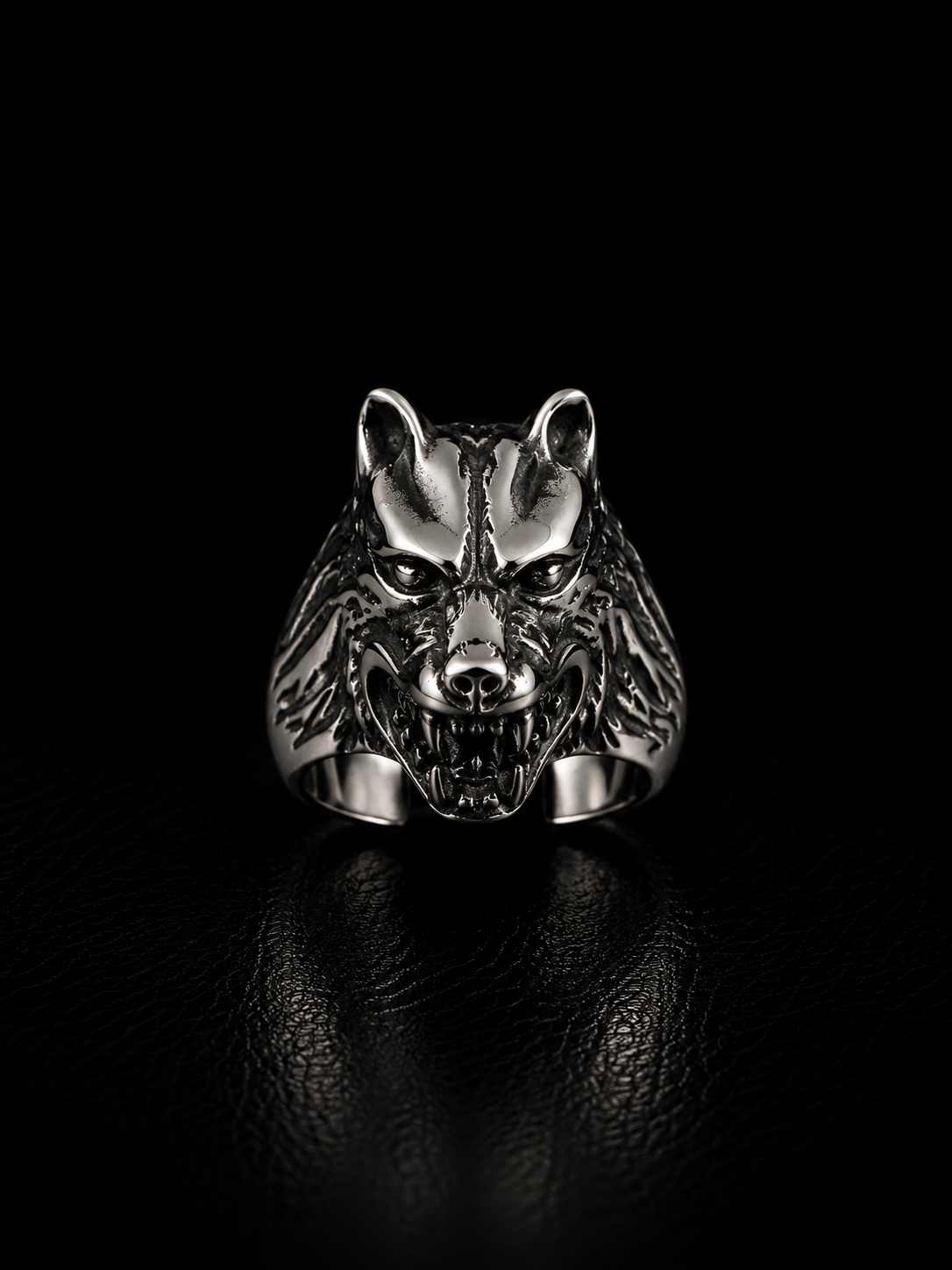 Wolf Stainless Steel Ring
