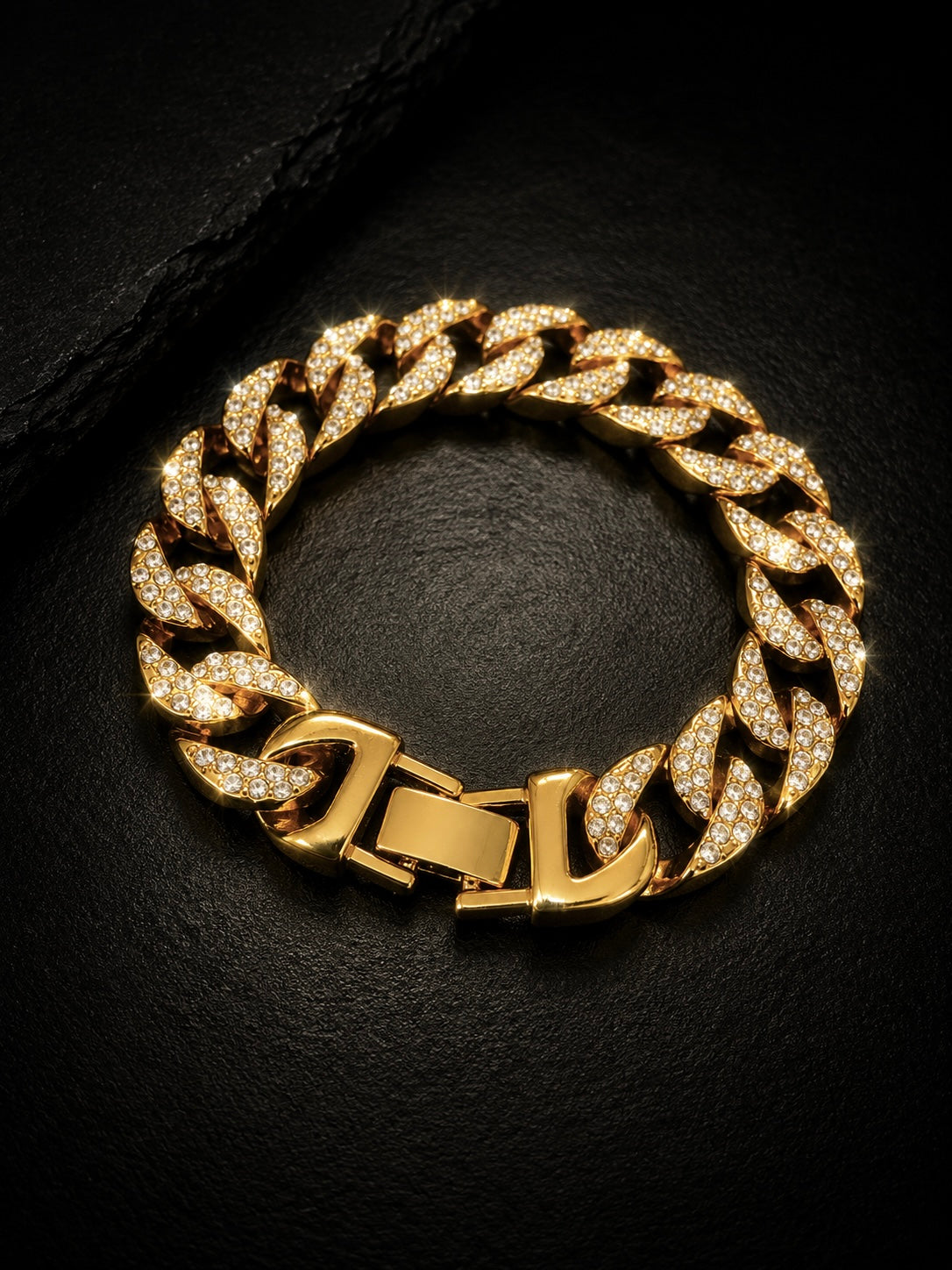 Gold iced bracelet