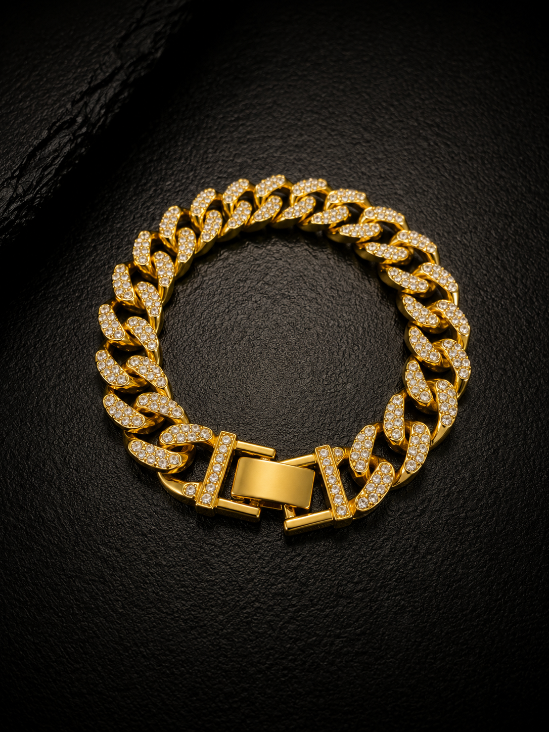 Gold iced bracelet